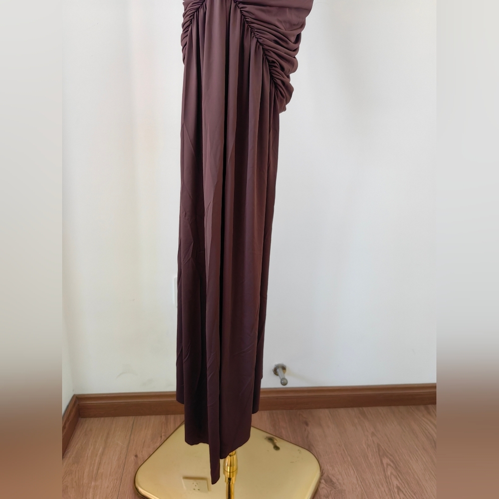 DE LA VALI ravenna mini dress In Brown Jersey - Picture 11 of 15